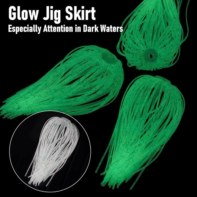 Dr.Fish 15 Pack Replacement Jig Skirts 88-Strands Silicone Fishing Umbrella Skirts Quick Change for Spinnerbaits Bass Jig Lures Making Accessories