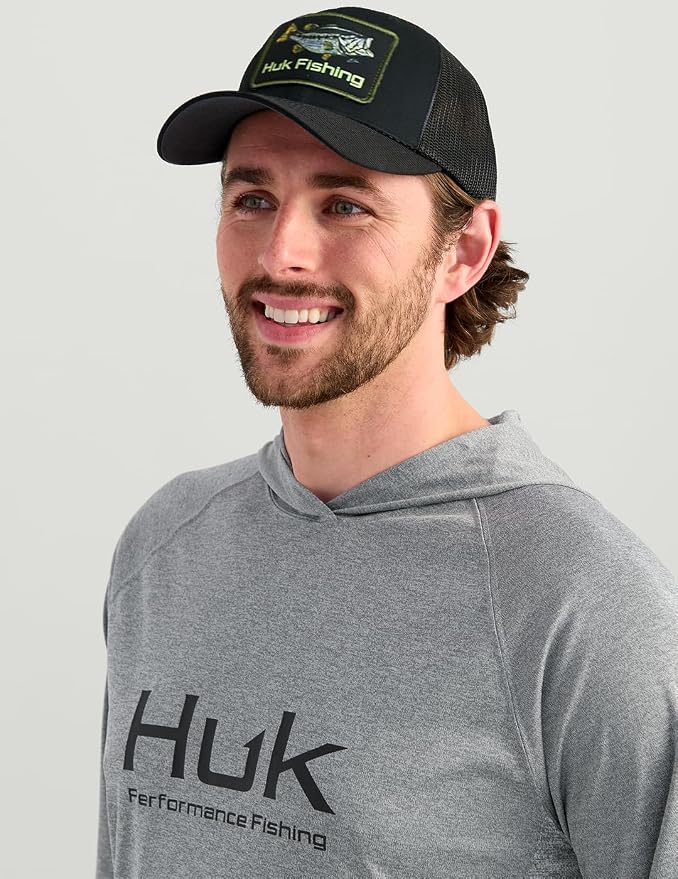 HUK Mens Pursuit Vented Long Sleeve Hoodie, Fishing Shirt with Hood