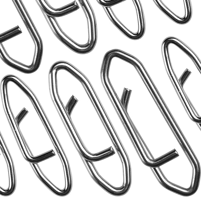 SF Stainless Steel Power Clips Easy Quick Change Lure Snaps Fishing Speed Clips 50LB 75LB 125LB 25pcs/Pack