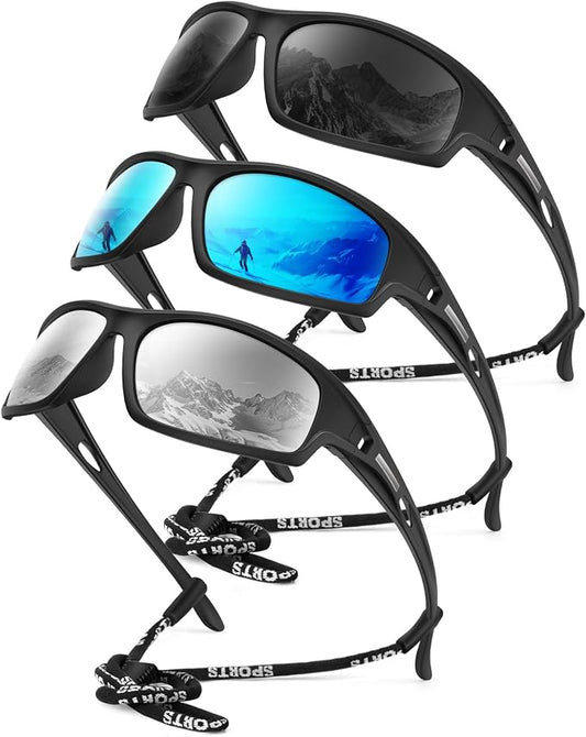 KALIYADI 4 Pack Polarized Sunglasses-Men Sports Sun-glasses: Mens Sunglasses UV Protection for Fishing Driving Cycling