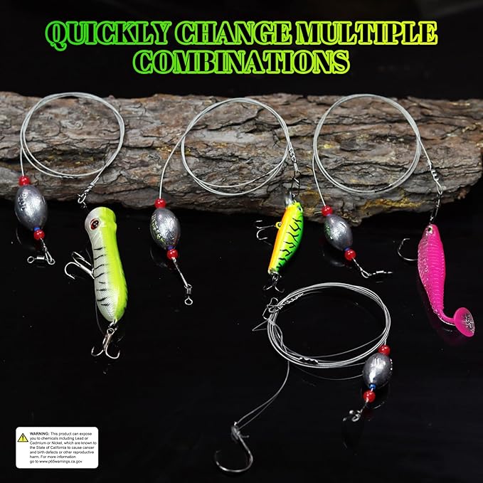Pre-Rigged Carolina Rig Saltwater, Egg Sinker Grouper Rigs with 10 Circle Hooks, Stainless Steel Leader Fishing Wire, for Snapper Flounder Sea Bass Surf Fishing Bottom Rig