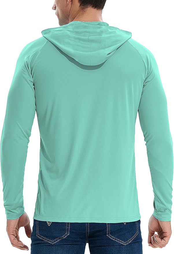 TELALEO 3 Pack Men's UPF 50+ Sun Protection Lightweight Hoodie Performance Long Sleeve SPF UV Shirt for Fishing Running