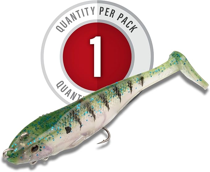 Strike King Final Copy Fishing Lure, Pre-Rigged Soft Plastic Swimbait, Free-Swinging Size 4 Treble Hook, Belly Magnetic Hook Keeper, 7/8-Ounce