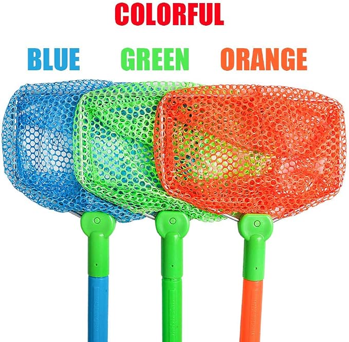 Fishing Net, TSYAN Bug Net Catching Crab Insect Nets Beach Toys Floating Bait Butterflies Colorful Nets for Kids Outdoor Playing 16 inches
