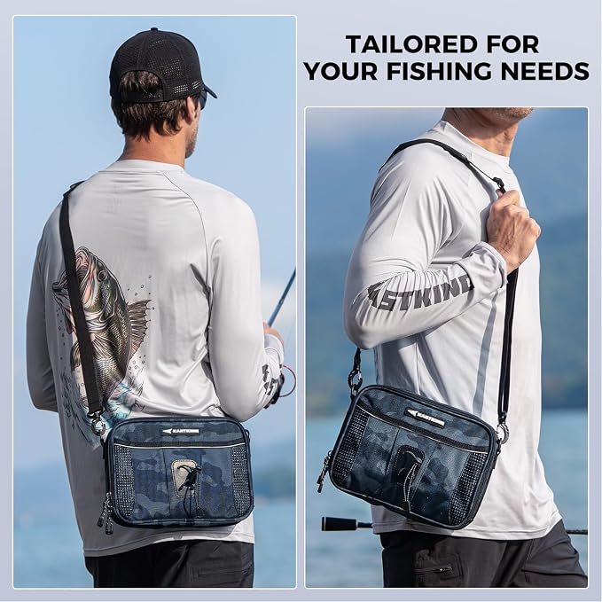 KastKing BaitSpace Detachable Bait Binder Tackle Bag – Large Clear Sleeves, Durable 900D Water-resistant Fabric, Soft Plastic Bait Storage For Hooks, Sinkers & Fishing Accessories