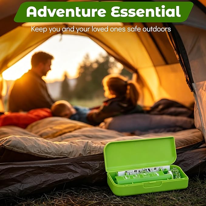 Snake Bite Kit, Bee Sting Kit, Emergency First Aid Supplies, Venom Extractor Suction Pump, Bite and Sting First Aid for Hiking, Backpacking and Camping (Green)
