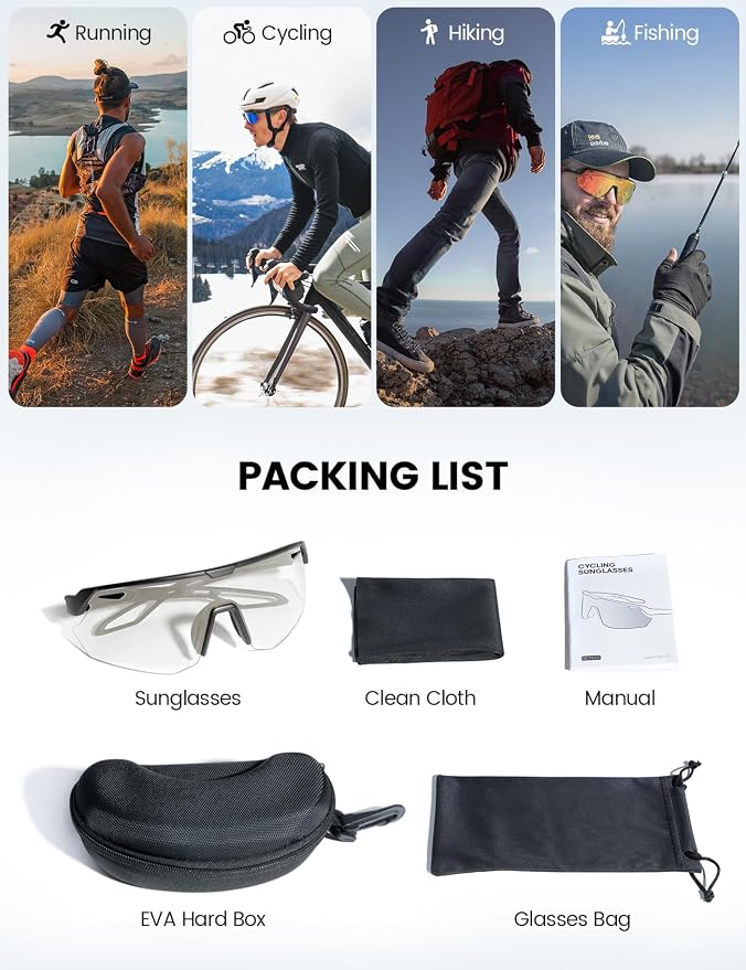 Lamicall 24g Polarized Sports Sunglasses for Men Women - UV400 Protection Sun Glasses for Baseball Running Cycling Fishing