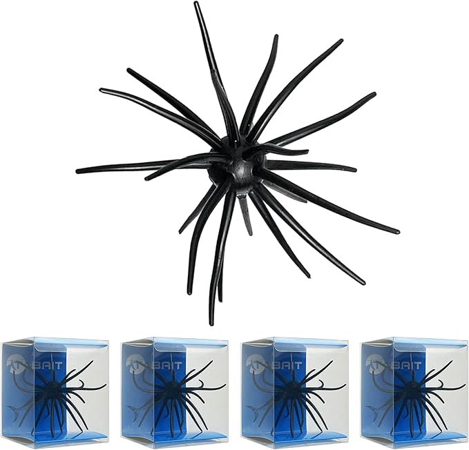 4Pcs Floating Sea Urchin Soft Lure | Tentacle Creature Lure, 4.33" & 3.54" TPR Finesse Baits, 5 Colors, Ideal for Bass Fishing with Drop Shot, Wacky Rig, Neko Rig
