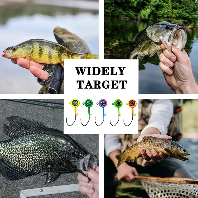 Crappie Jig Heads, 40packs Fishing Jig Heads Hooks Swimbait Jig Head 1/32oz 1/16oz 1/8 oz Fishing Jigs Heads for Crappie Bass Fishing