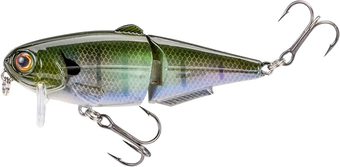 Strike King (HCWS2-822) Wake Shad Fishing Lure, Single Jointed Swimming Topwater Wakebait, 1-Ounce, Size 2 Treble Hooks, The Real Gill
