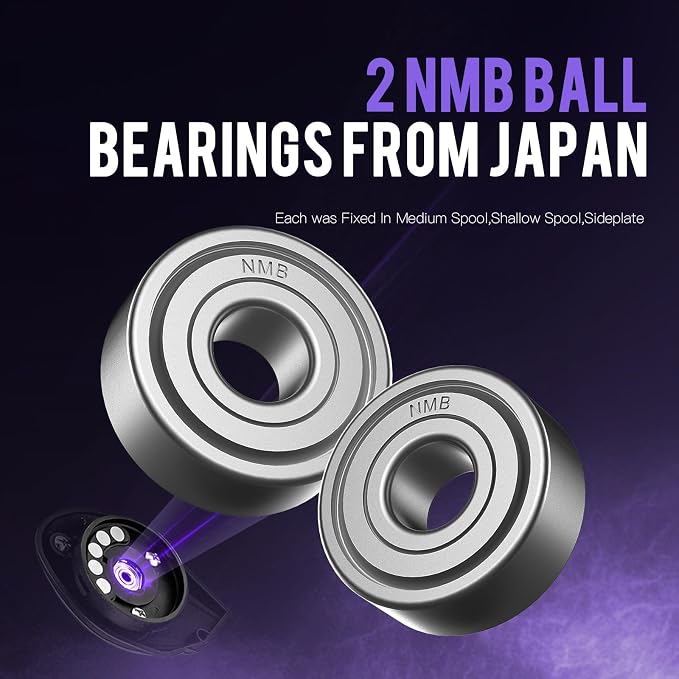 GKA200 Baitcasting Fishing Reel - 7.1:1/8.1:1 High-Speed Gear Ratio, 20LB Carbon Drag, 30Levels Magnet Braking System, Low Profile Design with Dual spools for Freshwater/Saltwater Fishing