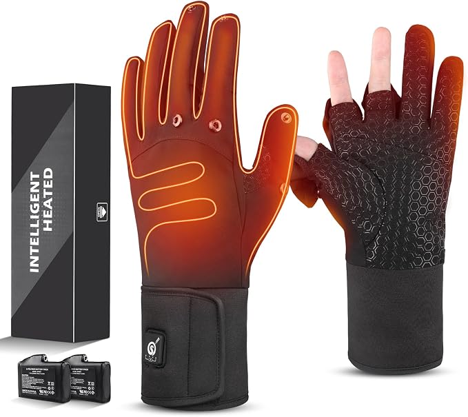 Heated Gloves for Men Women Cold Weather,Electric Rechargeable Gloves,Winter Outdoor Hand Warmer for Camping Hunting Fishing Working Riding Driving Photography