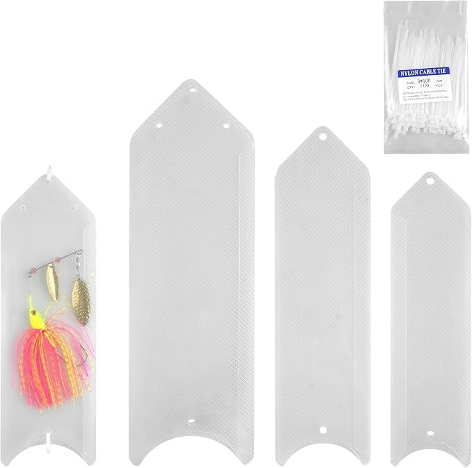 OROOTL Fishing Lure Wraps 10 Pack Clear Visible Lure Bait Covers Storage with 100 Nylon Cable Tie Fishing Tackle Storage Bags and Wraps Protect Fishermen Safe from Sharp Hook 3 Sizes