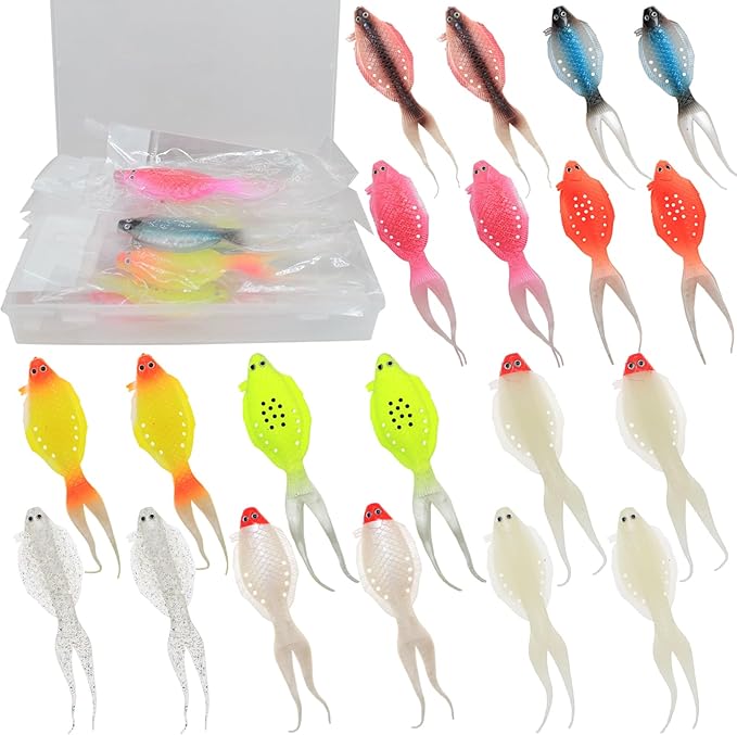 Soft Fishing Lures Set - 20pcs/50pcs/60pcs Floating Worm Baits for Freshwater & Saltwater, Lifelike Slow-Sinking Design, Ideal for Bass Fishing