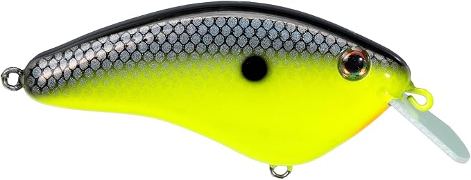 Strike King Hardliner Fishing Lure, Flat Sided Crankbait, Circuit Board Lip, Extra Tight Wobble, Size 4 Treble Hooks