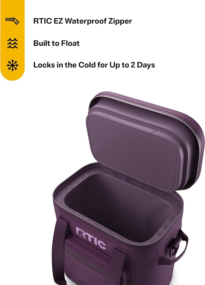 RTIC Ultra-Tough Soft Cooler Pro, Insulated, Waterproof, Leak Proof, Portable Floating Bag for Beverage, Drink, Lunch, Outdoor, Beach, Car, Camping, Picnic, Fishing, Boat