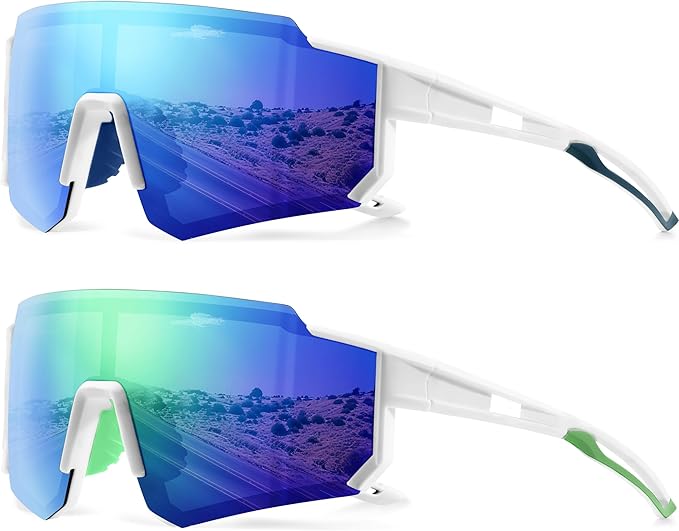Polarized Sports Sunglasses for Men and Women,Fishing Cycling Mountain Bike Baseball Sunglasses with UV Protection