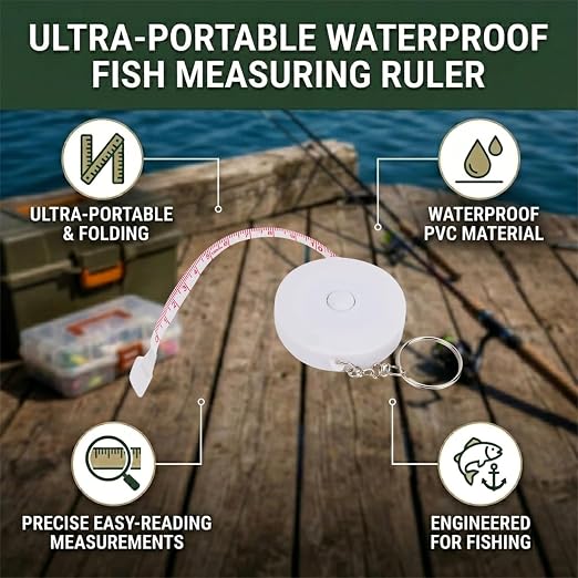5PCS PVC Waterproof Fish Ruler, Soft and Retractable Measuring Tape Ruler Double-Scaled Fish Measurement Tackle Tool