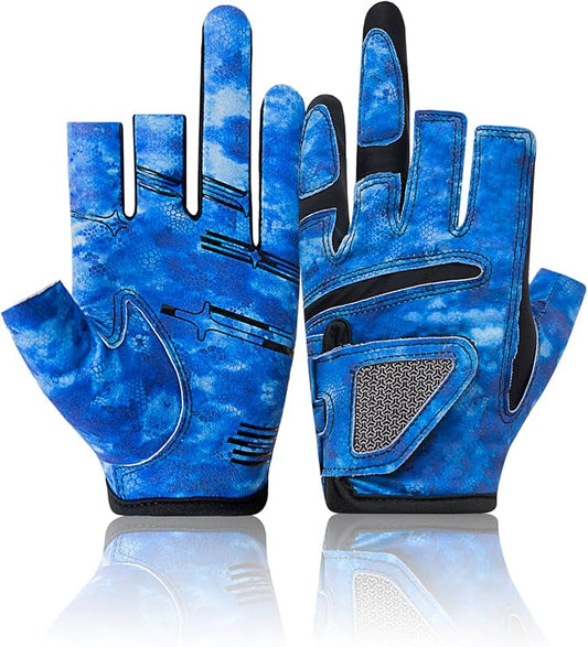 3-Cuts Fishing Gloves Men, Lightweight Breathable Anti-Slip Kayak Gloves Women for Kayaking, Sailing,Paddling,Rowing Enhanced Grip and Comfort