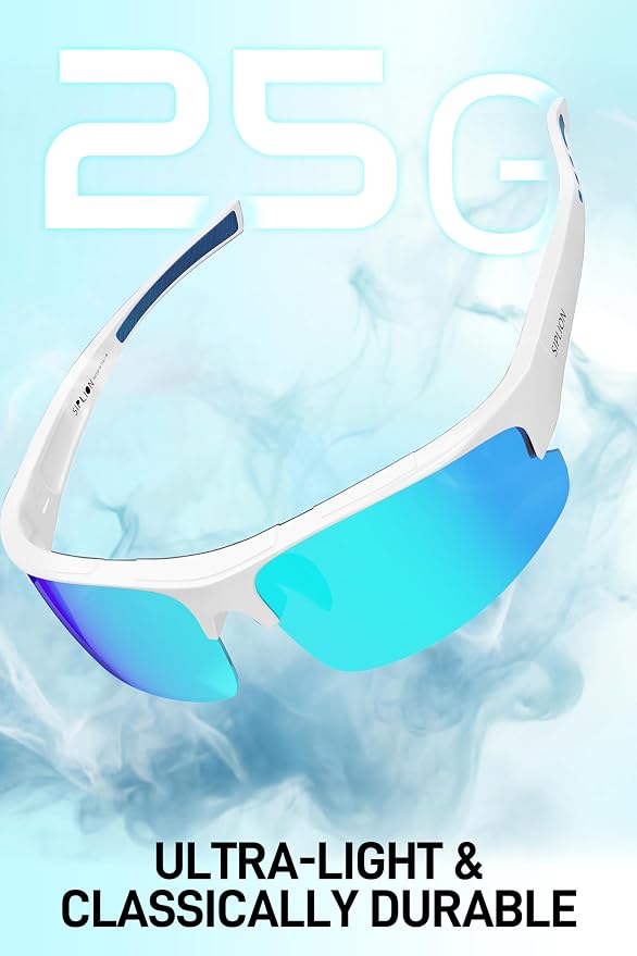SIPLION Polarized Sunglasses Men Sports: UV400 Protection Anti-Slip Wrap-Around TR90 Frame for Driving Fishing Golf Running