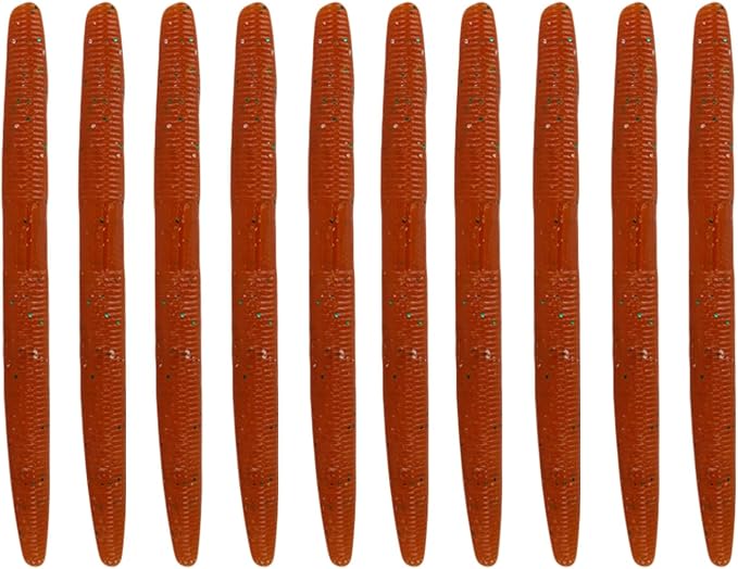 Soft Plastic Worms for Bass Fishing - Salted Soft Plastic Fishing Lures with Hook Slot 3.94in Saltwater Freshwater Bass Baits FS/RE-04
