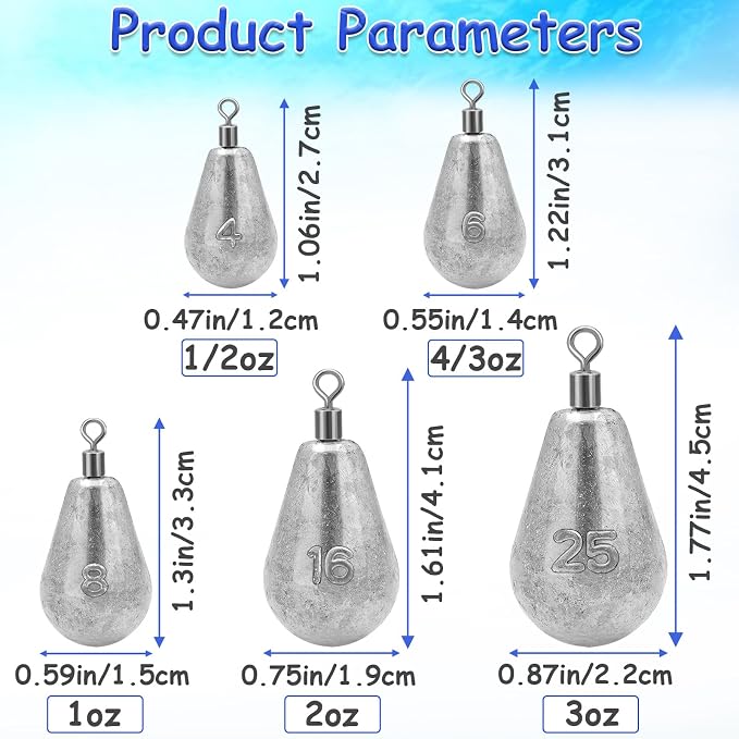 Long Casting Swivel Bell Sinkers Fishing Weights Drop Shot Weights with Swivels Fishing Lead Sinker 1/2oz 3/4oz 1oz 2oz 3oz