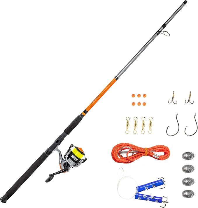 Zebco Ready Tackle Spinning Combo, 5-Foot 6-Inch, 2-Piece Fishing Rod, Size 30 Reel, 8-Pound Line, 29-Piece Tackle Kit