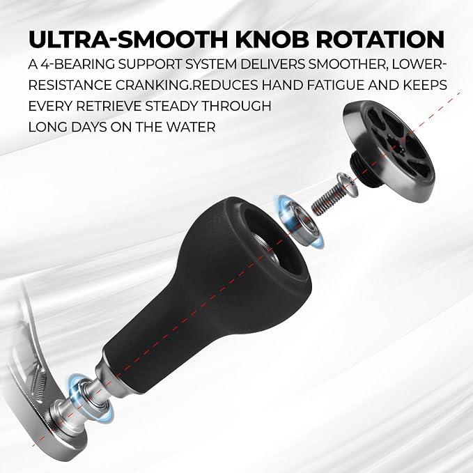 GOMEXUS Power Handle Compatible for Shimano SLX Tranx Daiwa Tatula Zillion Abu Garcia Revo 13 Fishing Baitcasting Reel Carnk Replacement Parts | Bass Fishing