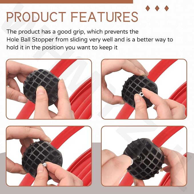 16mm Hole Ball Stopper for 3/8" ID Spring Driven Air Hose Reel - Prevents Tangling and Damage, Adjustable Hose Bumper, Fits Auto Rewind Retractable Hose Reel Need to Screw Tightl