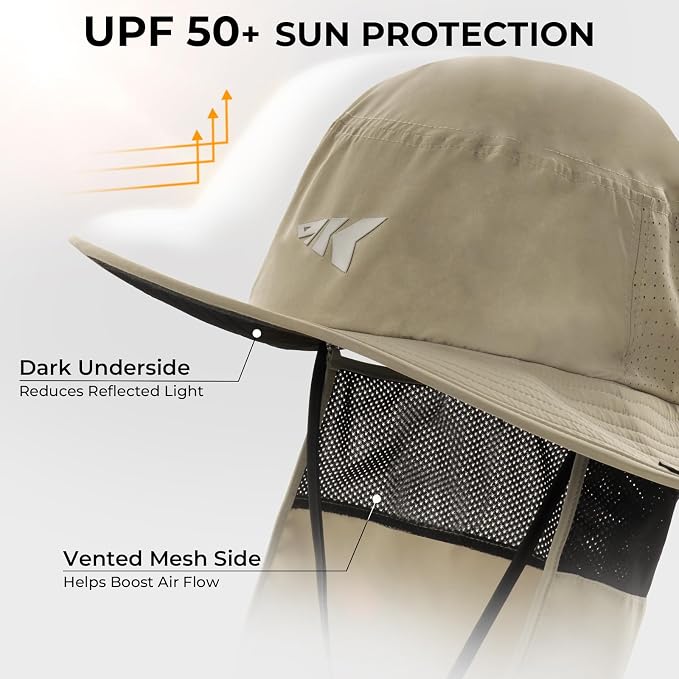 KastKing Sol Armis UPF 50 Boonie Hat - Sun Protection Hat, Fishing Hat, Beach & Hiking Hat, Paddling
