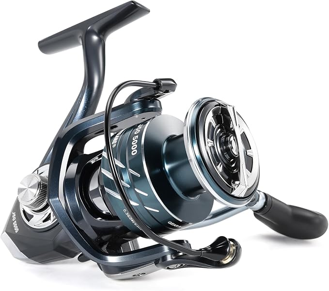 Sougayilang Spinning Fishing Reel,5.0:1/4.7:1 Gear Ratio,3+1BB High Strength Aluminum Design,Ultra-Smooth Operation with Free Balance Bar 1000 2000 3000 4000 5000series