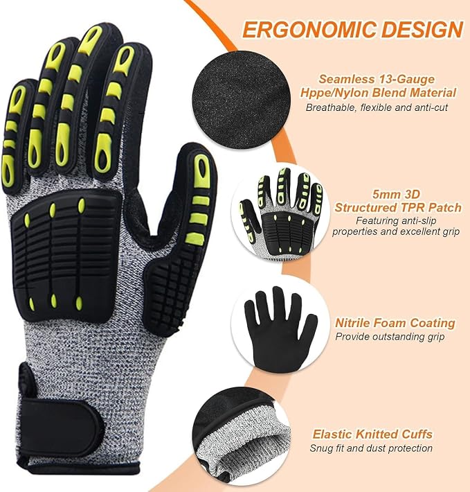 Lobster Gloves for Diving, Puncture and Cut Resistant Fishing Spearfishing Freediving Scuba Diving Gloves, Fully Coated Safety Work Glove for Men Women