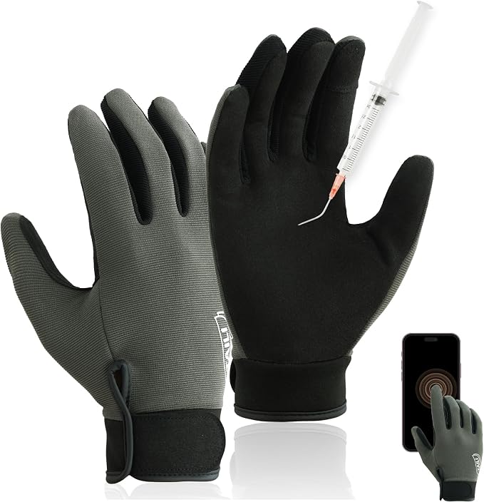 TAILI Level 2 Needlestick, Level 5 Puncture Resistant Work Gloves, Grip Enhanced Cut Resistant Gloves for Gardening, Carving, Fishing, Feather-Light Comfort, Breathable and Touchscreen Compatible, XL