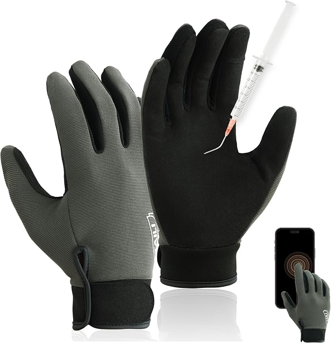 TAILI Level 2 Needlestick, Level 5 Puncture Resistant Work Gloves, Grip Enhanced Cut Resistant Gloves for Gardening, Carving, Fishing, Feather-Light Comfort, Breathable and Touchscreen Compatible, S