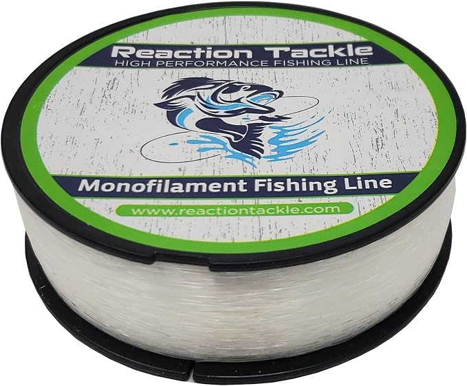 Reaction Tackle Monofilament Fishing Line - Premium Nylon Mono Line, Strong & Abrasion-Resistant, Low Memory for Smooth Long Casts - Freshwater & Saltwater