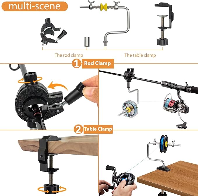 THKFISH Fishing Line Spooler Fishing Line Winder Spooler Fishing Accessories Adjustable Stable Portable Fishing Line Spooler/Fishing Line Remover