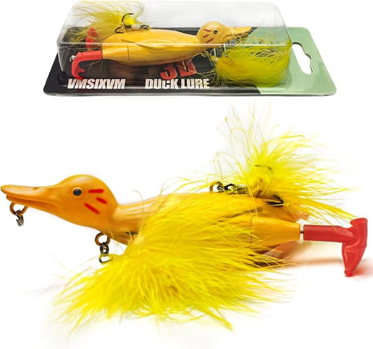 Topwater Duck Fishing Lures, Realistic Baby Duckling Baits Floating Artificial Hard Swimbaits for Bass Pike Musky Catfish Freshwater Saltwater Fishing
