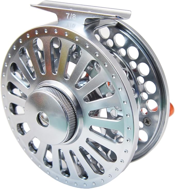Alichino Fly Fishing Reel, CNC Machined Aluminum Alloy Large Arbor Fly Reel with Carbon Disk Drag