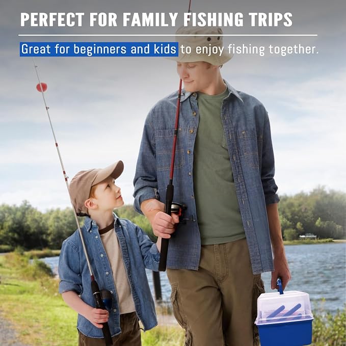 448-Pcs Fishing Lures Kit – Complete Large 3-Layer Tackle Box Set with Hooks, Weights, Bobbers, Pliers, Rigs, Leaders & Accessories for Men, Kids, Beginners, Gear gift choice for Fathers Day