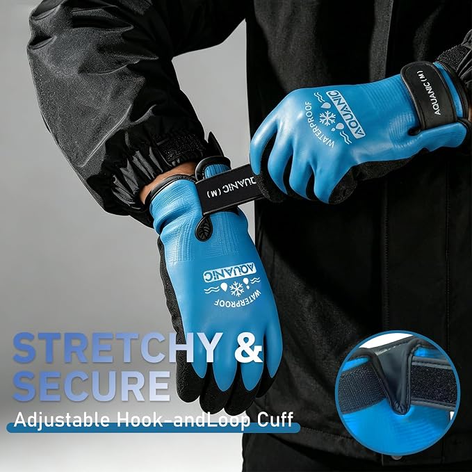 100% Winter Waterproof Gloves for Men and Women, Scratch & Slip Resistant Design for Lobstering, Crabbing, Fishing, Spearfishing, Freediving, Boating and Sailing