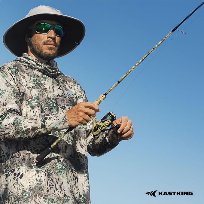 KastKing Spartacus Defender Twin-Tip Fishing Rod and Reel Combo, Spinning & Baitcaster Combo, KastFlex IM7 Graphite 2-Piece Blanks with Backup Tip Section, PTS System, EVA Handles