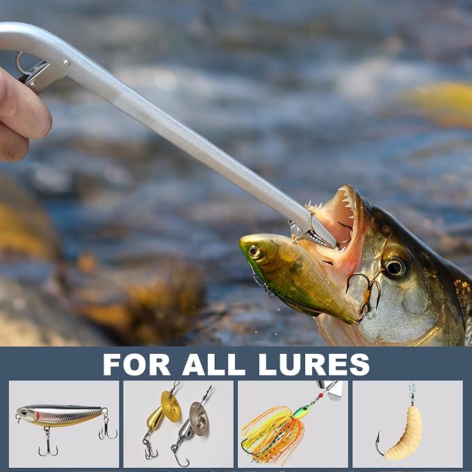 SNAIL TRAIL Fish Hook Remover Tool - Suitable for Most Types of Lures. Fishing Pliers for Fishhook Removal, Saltwater Dehooker Gear, Gifts for Beginners & Pro Fisherman
