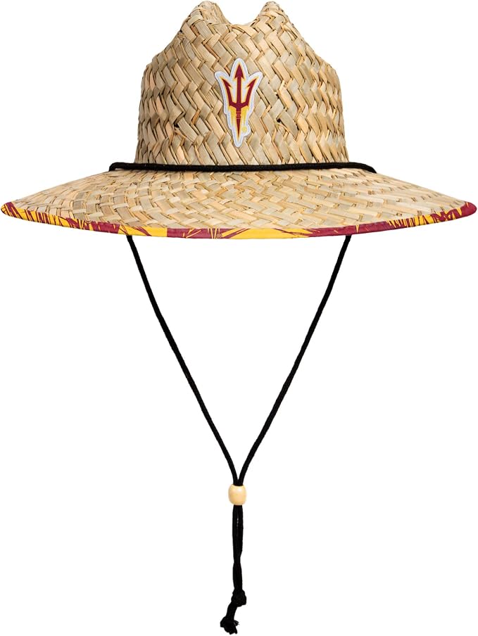 FOCO Men's NCAA College Team Logo Floral Straw Sun Hat
