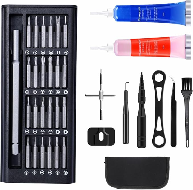 Aventik Fishing Reel Maintenance Kit, Include 24 in 1 Magnetic Screwdriver, Fishing Reel Remover Tool Kit, Fishing Reel Oil All in One Bag