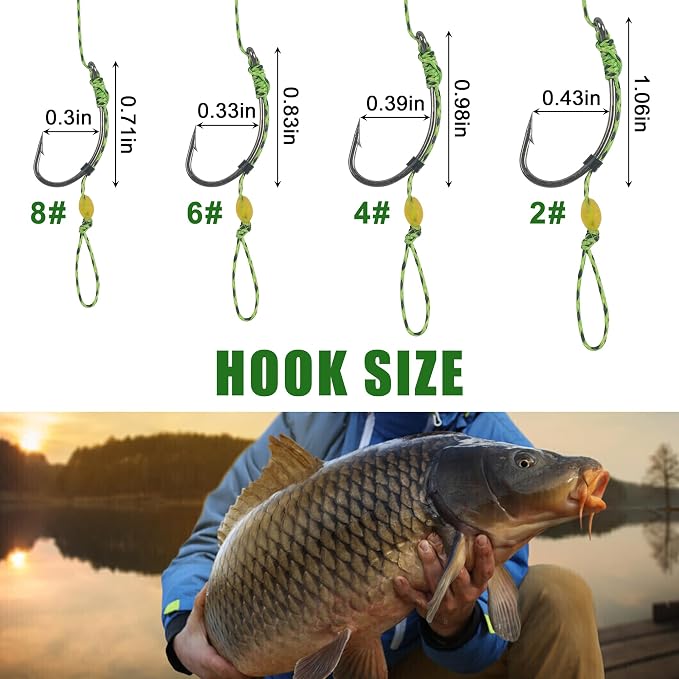 43pcs/152pcs Carp Fishing Hair Rigs Baits Carp Rigs Kit Corn Fishing Beads Boilie Bait Stops Dumbell Stoppers and Stringer Needle Fishing Equipment