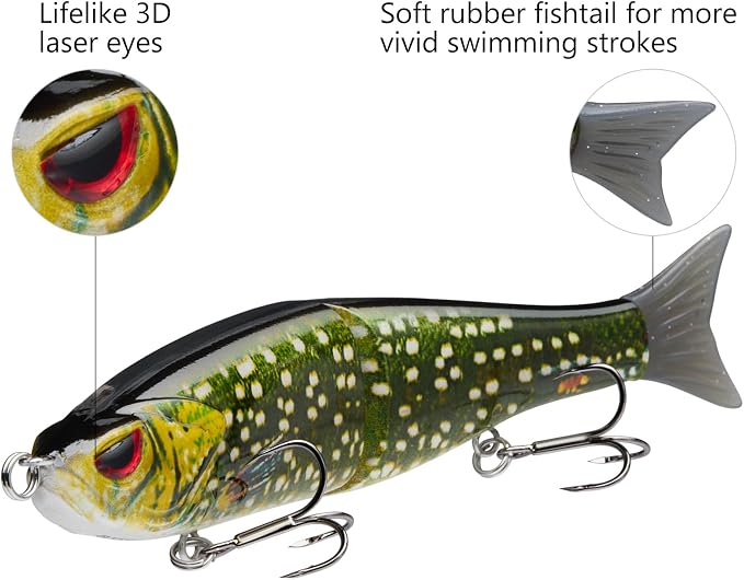 Bassdash SwimShad Glide Baits Jointed Swimbait Bass Pike Salmon Trout Muskie Fishing Lure