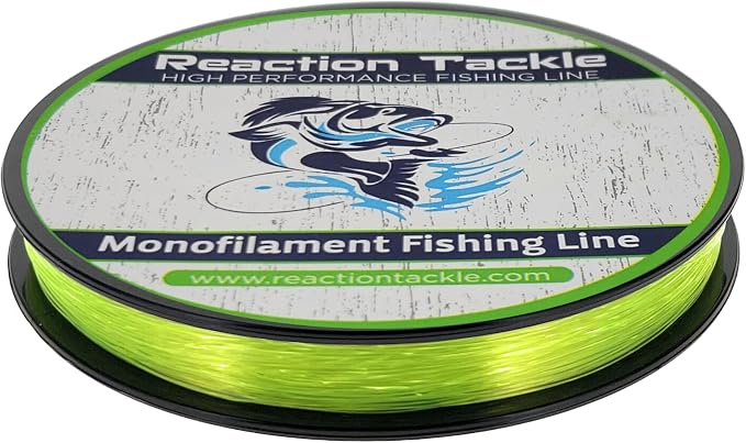 Reaction Tackle Monofilament Fishing Line - Premium Nylon Mono Line, Strong & Abrasion-Resistant, Low Memory for Smooth Long Casts - Freshwater & Saltwater
