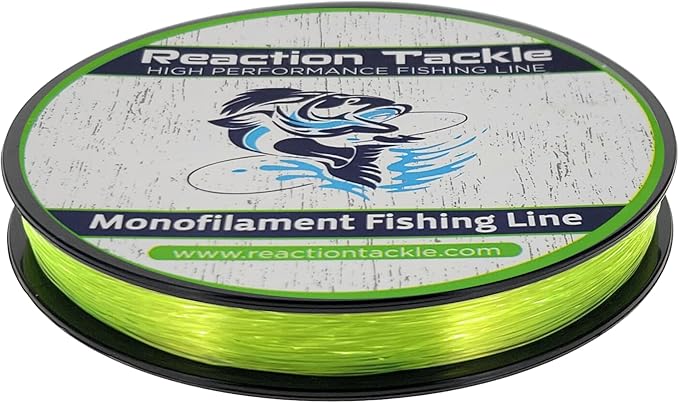 Reaction Tackle Monofilament Fishing Line - Premium Nylon Mono Line, Strong & Abrasion-Resistant, Low Memory for Smooth Long Casts - Freshwater & Saltwater