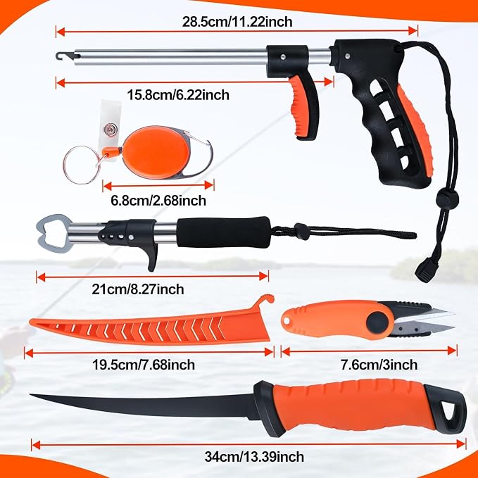 SPEEDWOX Fishing Pliers Hook Remover - Saltwater Gear With Line Cutter, Crimping Tool, Clippers, Pistol Grip Split Ring