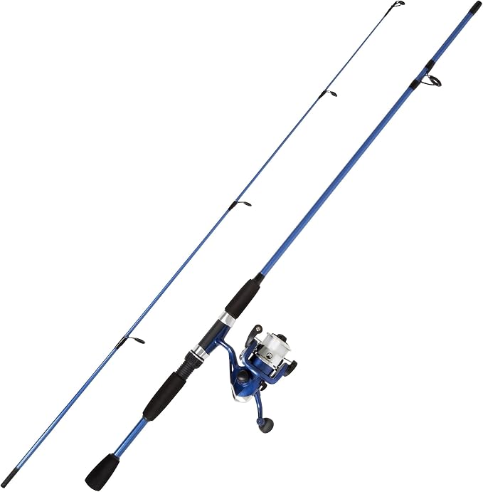 Wakeman Fiberglass Fishing Rod and Reel Combo – 2-Piece 65-Inch Medium Action Spinning Rod Set for Lake Fishing